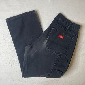 Dickies Carpenter Pants Charcoal Gray Workwear Style 34x30 Well Worn Distressed